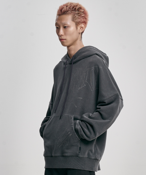 AJOBYAJO（アジョバイアジョ）の「[PBA] SB VNJ Logo Washed Hoodie [CHARCOAL]（パーカー・メンズ・その他・LARGE/X-LARGE）」の2枚目の写真
