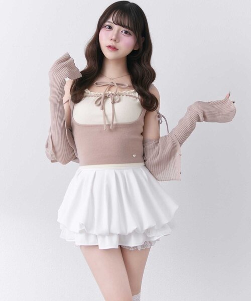 Belle Charme(ベルシャルム)の「【Belle Charme】Sheer Light Cardigan(カーディガン/ボレロ・レディース・ブラック/オフホワイト/ベージュ・FREE)」の1枚目の写真