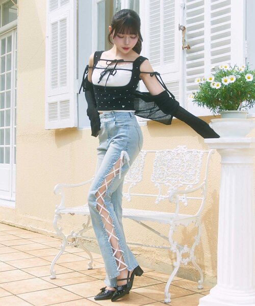 Belle Charme(ベルシャルム)の「【Belle Charme】Sheer Light Cardigan(カーディガン/ボレロ・レディース・ブラック/オフホワイト/ベージュ・FREE)」の3枚目の写真