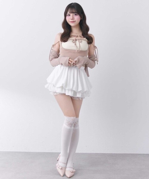 Belle Charme(ベルシャルム)の「【Belle Charme】Sheer Light Cardigan(カーディガン/ボレロ・レディース・ブラック/オフホワイト/ベージュ・FREE)」の10枚目の写真