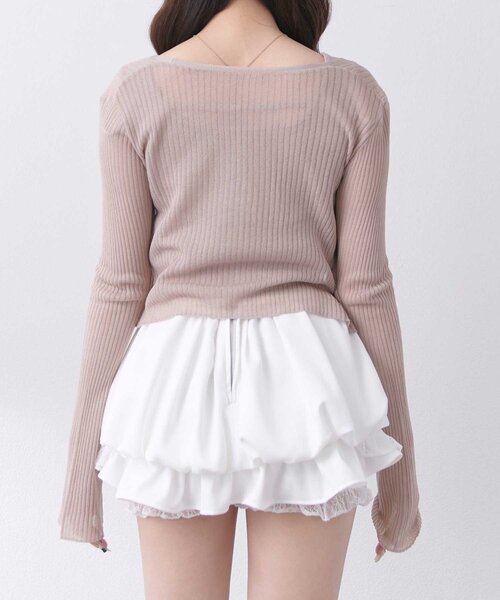Belle Charme(ベルシャルム)の「【Belle Charme】Sheer Light Cardigan(カーディガン/ボレロ・レディース・ブラック/オフホワイト/ベージュ・FREE)」の12枚目の写真