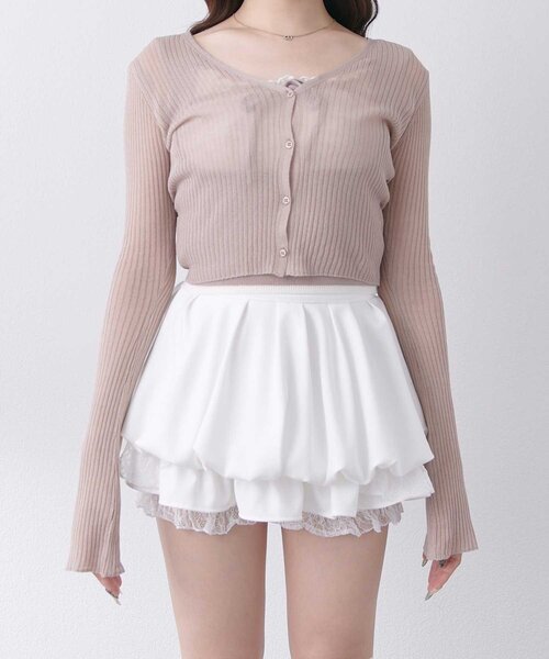 Belle Charme(ベルシャルム)の「【Belle Charme】Sheer Light Cardigan(カーディガン/ボレロ・レディース・ブラック/オフホワイト/ベージュ・FREE)」の14枚目の写真