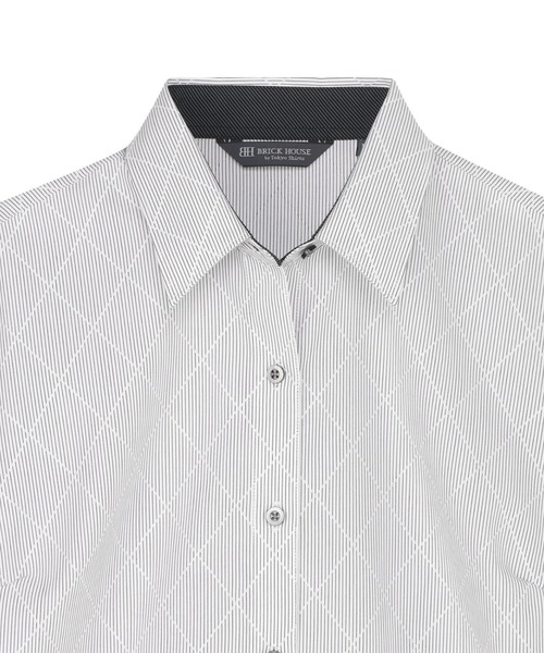 TOKYO SHIRTS(トウキョウシャツ)の「形態安定ノンアイロン レギュラー 7分袖ビジネスワイシャツ(ビジネスシャツ・レディース・グレー・S/M/L/LL)」の3枚目の写真