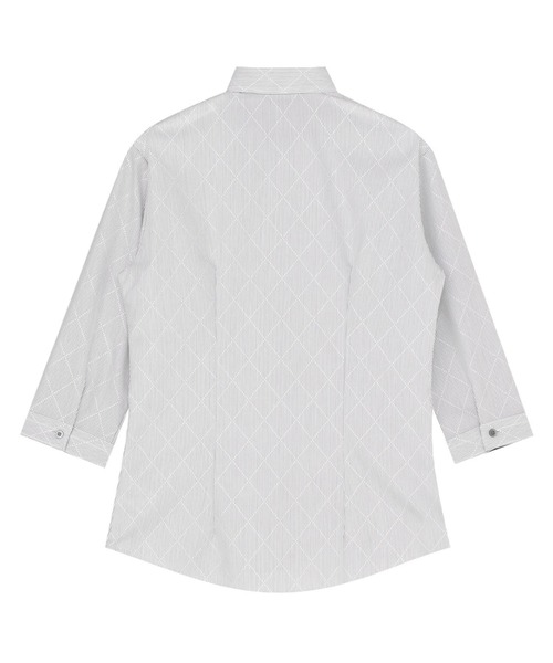 TOKYO SHIRTS(トウキョウシャツ)の「形態安定ノンアイロン レギュラー 7分袖ビジネスワイシャツ(ビジネスシャツ・レディース・グレー・S/M/L/LL)」の2枚目の写真