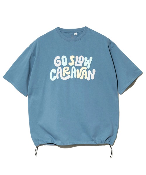 go slow caravan(ゴースローキャラバン)の「シリコンバイオ ヒッピーロゴ ゆったり TEE(Tシャツ/カットソー・メンズ・ライトグレー/ブルー・MEDIUM/LARGE/X-LARGE)」の10枚目の写真