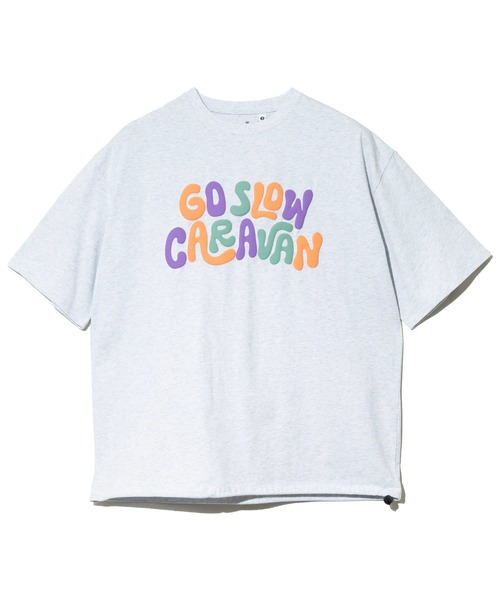 go slow caravan(ゴースローキャラバン)の「シリコンバイオ ヒッピーロゴ ゆったり TEE(Tシャツ/カットソー・メンズ・ライトグレー/ブルー・MEDIUM/LARGE/X-LARGE)」の12枚目の写真