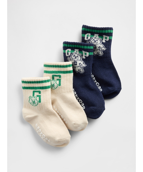 GAP(ギャップ)の「ブラナンベア バーシティスタイル GAPロゴ クルーソックス 2足セット (幼児・ベビー)(ソックス/靴下・キッズ・マルチ・12-24M/2-3 YRS)」の1枚目の写真