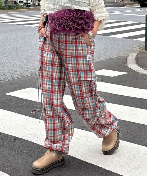 ブランド古着】パンツ（レッド/赤色系・チェック柄）古着通販 - ZOZOUSED