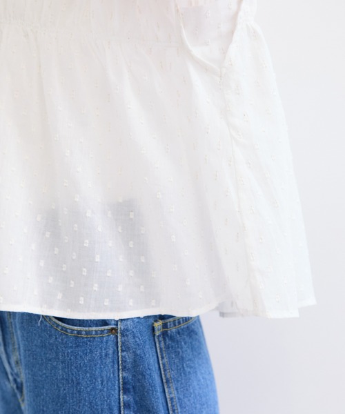 le cercle ADAM ET ROPE'(ルセルクルアダムエロペ)の「ドット刺繍ギャザーブラウス(シャツ/ブラウス・レディース・オフホワイト/ブラック・FREE)」の17枚目の写真
