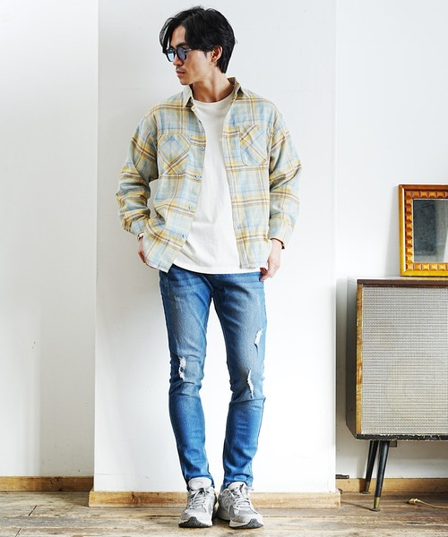 En serio TOKYO（エンソリオトーキョー）の「チェックシャツ（シャツ/ブラウス・メンズ・ブルー/イエロー・LARGE/MEDIUM/X-LARGE）」の5枚目の写真