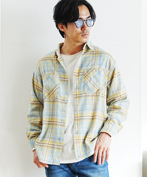 En serio TOKYO（エンソリオトーキョー）の「チェックシャツ（シャツ/ブラウス・メンズ・ブルー/イエロー・LARGE/MEDIUM/X-LARGE）」の6枚目の写真