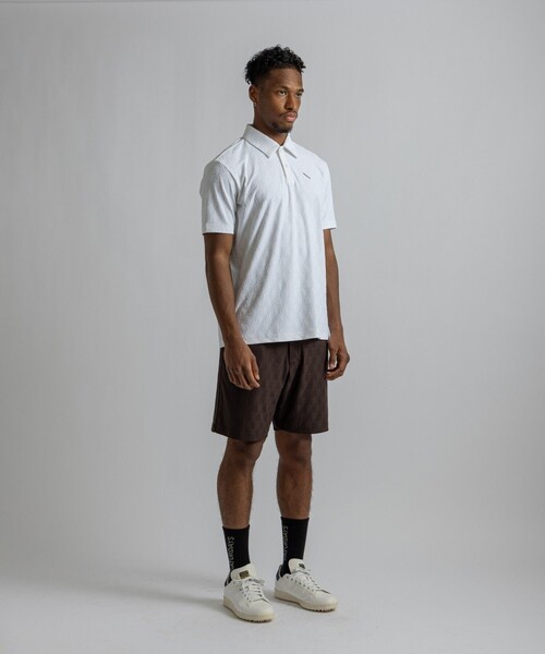 Saturdays Golf(サタデーズゴルフ)の「Hs Jaquard Shirt(ポロシャツ・メンズ・ホワイト/ブラウン・M/L)」の6枚目の写真