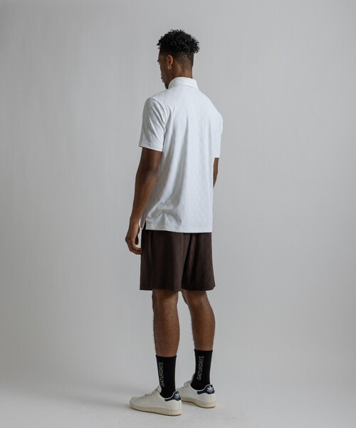 Saturdays Golf(サタデーズゴルフ)の「Hs Jaquard Shirt(ポロシャツ・メンズ・ホワイト/ブラウン・M/L)」の7枚目の写真