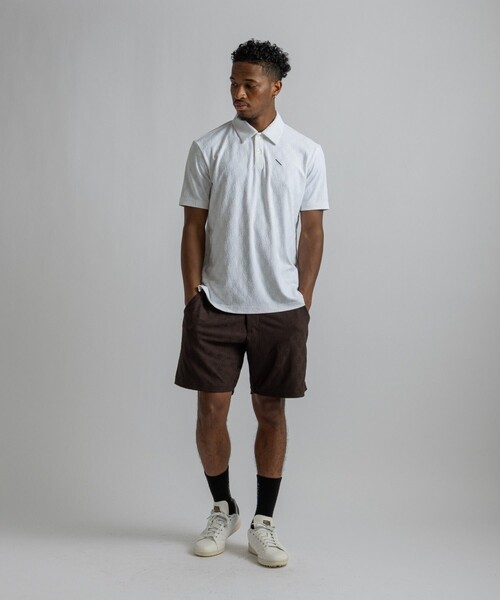 Saturdays Golf(サタデーズゴルフ)の「Hs Jaquard Shirt(ポロシャツ・メンズ・ホワイト/ブラウン・M/L)」の9枚目の写真