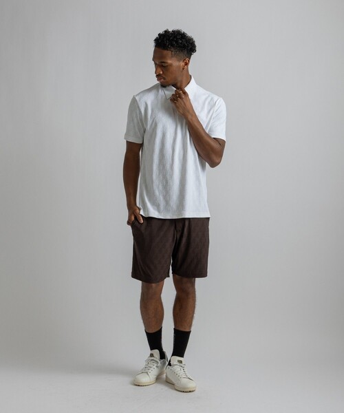 Saturdays Golf(サタデーズゴルフ)の「Hs Jaquard Shirt(ポロシャツ・メンズ・ホワイト/ブラウン・M/L)」の12枚目の写真