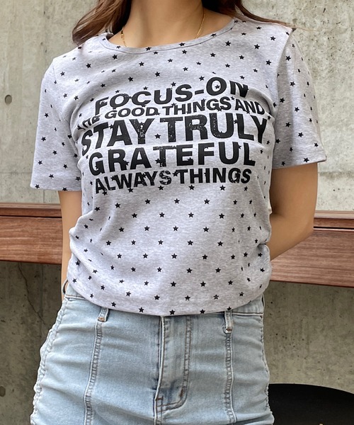 ROGER AND RAW（ロジャーアンドロウ）の「スタープリント ロゴチビT（Tシャツ/カットソー・レディース・ホワイト/ブラック/グレー・FREE）」の20枚目の写真
