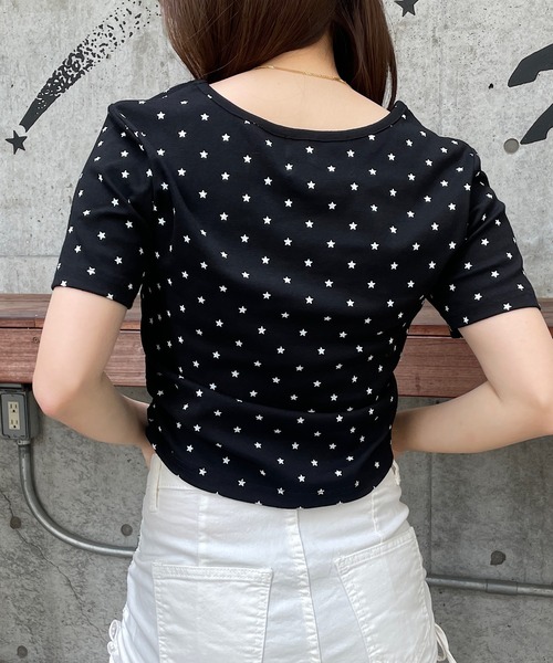ROGER AND RAW（ロジャーアンドロウ）の「スタープリント ロゴチビT（Tシャツ/カットソー・レディース・ホワイト/ブラック/グレー・FREE）」の8枚目の写真