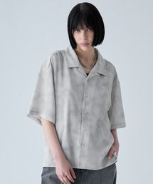 VELNUS | 【VELNUS】〈Easy-Care, UV-Protective & Quick-Dry〉 Abstract Art Drape Open-Collar Short-Sleeve Shirt/《イージーケア・UVカット・速乾》ニュアンスアートドレープオープンカラー半袖シャツ(シャツ/ブラウス)
