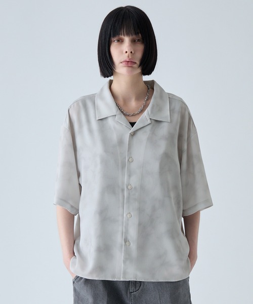 VELNUS(ベルナス)の「【VELNUS】〈Easy-Care, UV-Protective & Quick-Dry〉 Abstract Art Drape Open-Collar Short-Sleeve Shirt/《イージーケア・UVカット・速乾》ニュアンスアートドレープオープンカラー半袖シャツ(シャツ/ブラウス・メンズ・ホワイト/ブラック・S/M/L)」の17枚目の写真