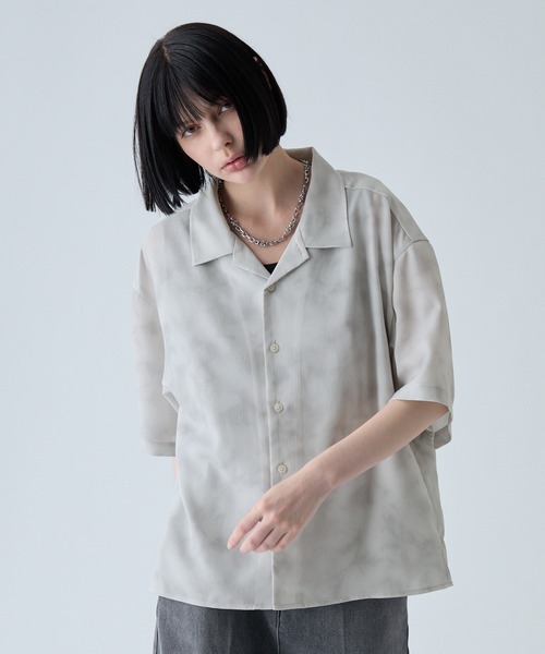 VELNUS(ベルナス)の「【VELNUS】〈Easy-Care, UV-Protective & Quick-Dry〉 Abstract Art Drape Open-Collar Short-Sleeve Shirt/《イージーケア・UVカット・速乾》ニュアンスアートドレープオープンカラー半袖シャツ(シャツ/ブラウス・メンズ・ホワイト/ブラック・S/M/L)」の19枚目の写真