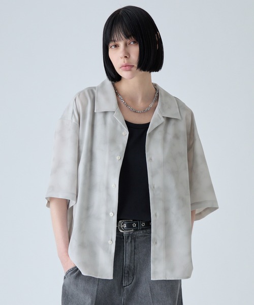 VELNUS(ベルナス)の「【VELNUS】〈Easy-Care, UV-Protective & Quick-Dry〉 Abstract Art Drape Open-Collar Short-Sleeve Shirt/《イージーケア・UVカット・速乾》ニュアンスアートドレープオープンカラー半袖シャツ(シャツ/ブラウス・メンズ・ホワイト/ブラック・S/M/L)」の22枚目の写真