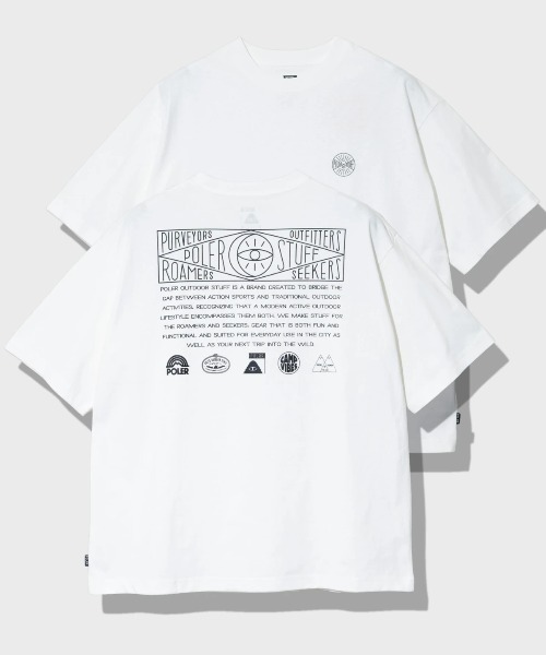 POLeR（ポーラー）の「POLeR/ポーラー　HISTORY RELAX FIT TEE（Tシャツ/カットソー・メンズ・ブラック/ホワイト・MEDIUM/LARGE/SMALL）」の2枚目の写真