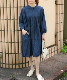 【indian Cotton Collection】フロントタックシャツワンピース