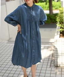 【indian Cotton Collection】フロントタックシャツワンピース