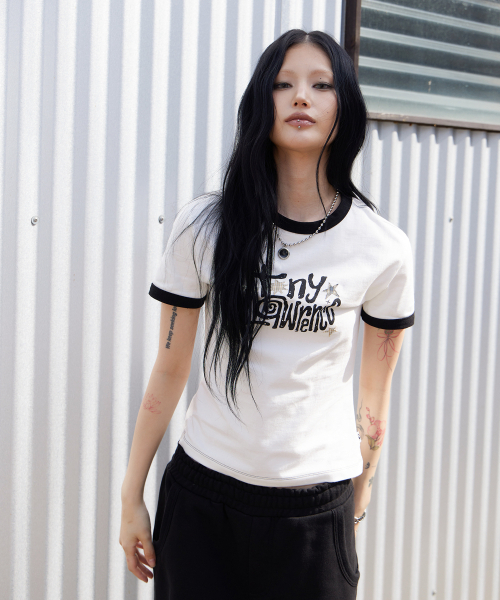 TONY LAWRENCE（トニーローレンス）の「[W]レタリングアプリケリングティーシャツホワイト（Tシャツ/カットソー・レディース・その他・FREE）」の4枚目の写真