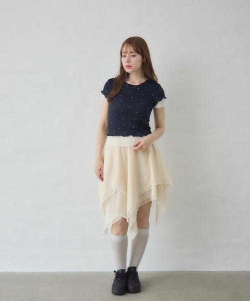 Siel(シエル)の「レイヤードヘムカットソー(Tシャツ/カットソー・レディース・ホワイト/ブルー/ブラック系その他2/グレー/ホワイト系その他2・FREE)」の19枚目の写真