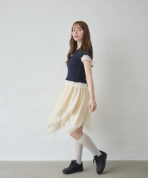 Siel(シエル)の「レイヤードヘムカットソー(Tシャツ/カットソー・レディース・ホワイト/ブルー/ブラック系その他2/グレー/ホワイト系その他2・FREE)」の20枚目の写真