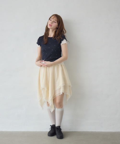 Siel(シエル)の「レイヤードヘムカットソー(Tシャツ/カットソー・レディース・ホワイト/ブルー/ブラック系その他2/グレー/ホワイト系その他2・FREE)」の21枚目の写真