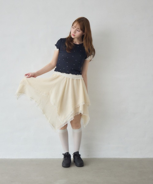 Siel(シエル)の「レイヤードヘムカットソー(Tシャツ/カットソー・レディース・ホワイト/ブルー/ブラック系その他2/グレー/ホワイト系その他2・FREE)」の22枚目の写真