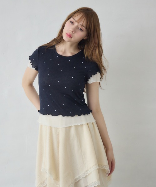 Siel(シエル)の「レイヤードヘムカットソー(Tシャツ/カットソー・レディース・ホワイト/ブルー/ブラック系その他2/グレー/ホワイト系その他2・FREE)」の13枚目の写真