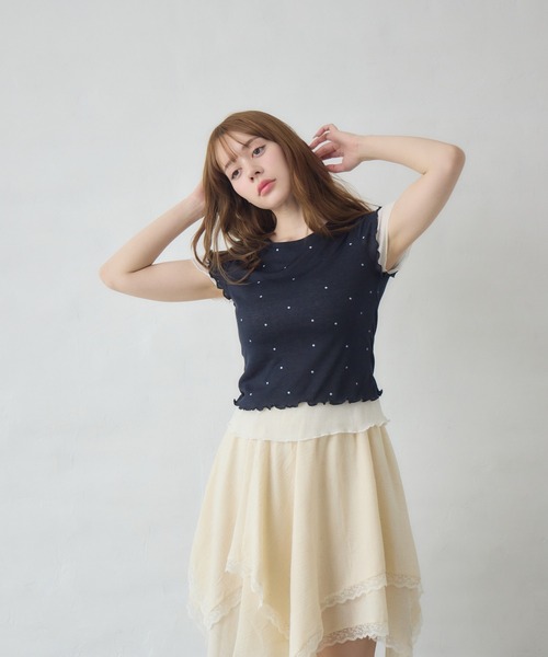 Siel(シエル)の「レイヤードヘムカットソー(Tシャツ/カットソー・レディース・ホワイト/ブルー/ブラック系その他2/グレー/ホワイト系その他2・FREE)」の14枚目の写真