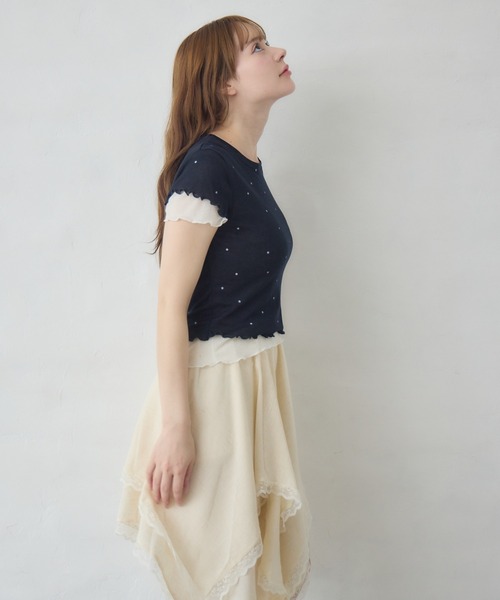 Siel(シエル)の「レイヤードヘムカットソー(Tシャツ/カットソー・レディース・ホワイト/ブルー/ブラック系その他2/グレー/ホワイト系その他2・FREE)」の12枚目の写真