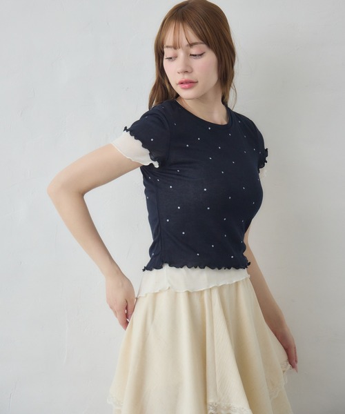 Siel(シエル)の「レイヤードヘムカットソー(Tシャツ/カットソー・レディース・ホワイト/ブルー/ブラック系その他2/グレー/ホワイト系その他2・FREE)」の7枚目の写真
