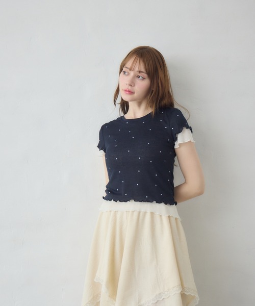 Siel(シエル)の「レイヤードヘムカットソー(Tシャツ/カットソー・レディース・ホワイト/ブルー/ブラック系その他2/グレー/ホワイト系その他2・FREE)」の8枚目の写真