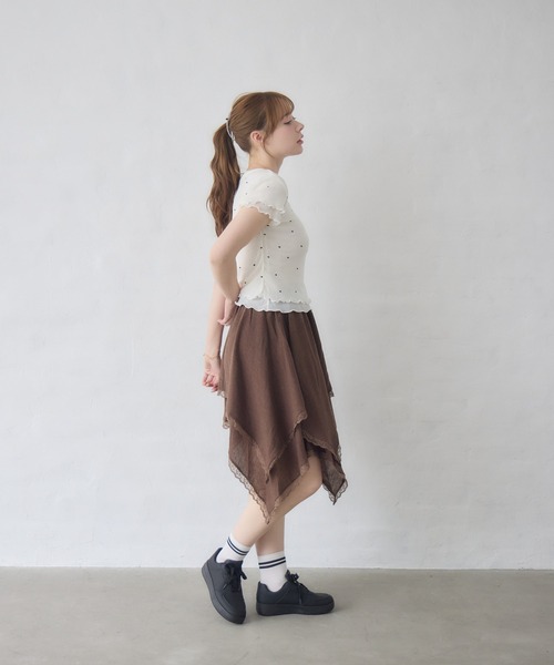 Siel(シエル)の「レイヤードヘムカットソー(Tシャツ/カットソー・レディース・ホワイト/ブルー/ブラック系その他2/グレー/ホワイト系その他2・FREE)」の6枚目の写真