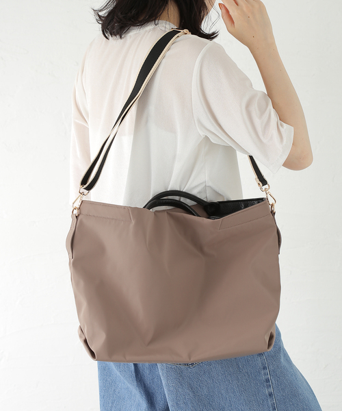 B.C STOCK(ベーセーストック)の「T.S.L/ティーエスエル ラインテープ2WAYトートバッグ(ショルダーバッグ・レディース・ブラック/ベージュ/ホワイト・FREE)」の18枚目の写真