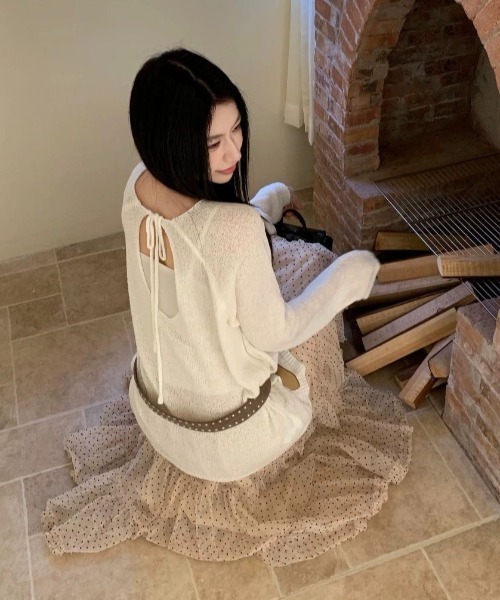 AVYL(アヴィル)の「ドットイレヘムミディアシンメトリースカート/ティアードスカート(スカート・レディース・ホワイト/ブラック/アイボリー・M)」の19枚目の写真