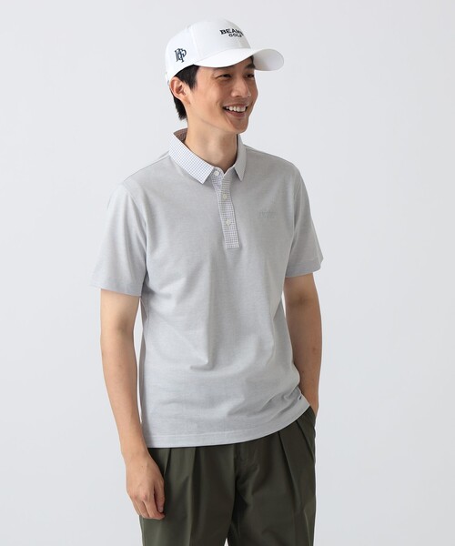 BEAMS GOLF(ビームスゴルフ)の「〈MEN〉PURPLE LABEL / ギンガム クレリック ポロシャツ(ポロシャツ・メンズ・グレー/サックスブルー/ネイビー・M/XL/L/S)」の7枚目の写真