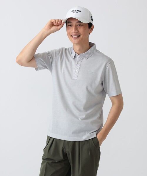 BEAMS GOLF(ビームスゴルフ)の「〈MEN〉PURPLE LABEL / ギンガム クレリック ポロシャツ(ポロシャツ・メンズ・グレー/サックスブルー/ネイビー・M/XL/L/S)」の8枚目の写真