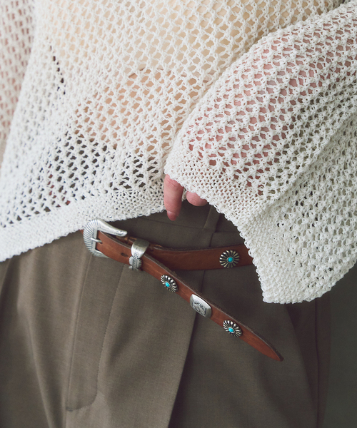 Puntovita(プントヴィータ)の「PUNTOVITA/プントヴィータ CONCHO BELT(キャメル)(ベルト・レディース・キャメル・80/75)」の2枚目の写真