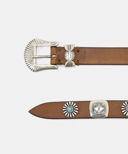 Puntovita(プントヴィータ)の「PUNTOVITA/プントヴィータ CONCHO BELT(キャメル)(ベルト・レディース・キャメル・80/75)」の8枚目の写真