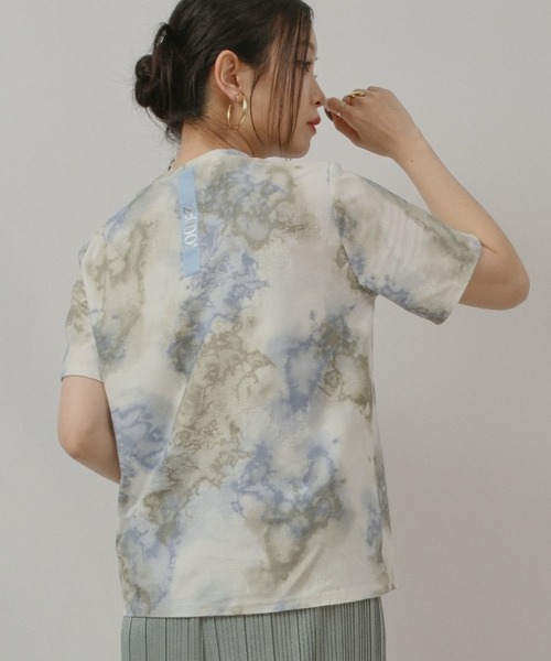 palm RICHE(ポームリシュ)の「箔プリント柄カットソー(Tシャツ/カットソー・レディース・オレンジ/ブルー/ブラック・M)」の5枚目の写真