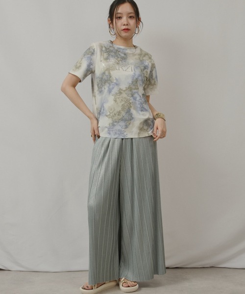 palm RICHE(ポームリシュ)の「箔プリント柄カットソー(Tシャツ/カットソー・レディース・オレンジ/ブルー/ブラック・M)」の9枚目の写真