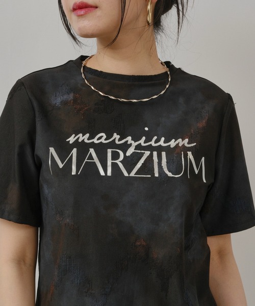 palm RICHE(ポームリシュ)の「箔プリント柄カットソー(Tシャツ/カットソー・レディース・オレンジ/ブルー/ブラック・M)」の12枚目の写真