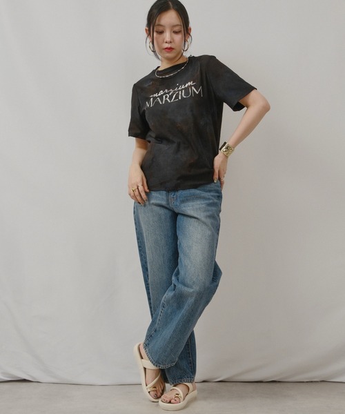 palm RICHE(ポームリシュ)の「箔プリント柄カットソー(Tシャツ/カットソー・レディース・オレンジ/ブルー/ブラック・M)」の20枚目の写真