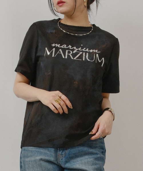 palm RICHE(ポームリシュ)の「箔プリント柄カットソー(Tシャツ/カットソー・レディース・オレンジ/ブルー/ブラック・M)」の19枚目の写真